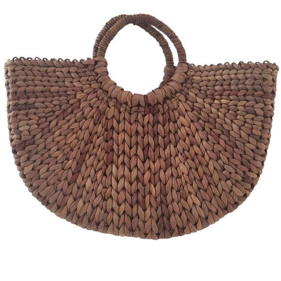 XHILARATION | Chevron Brown Basket Circular Grip Handbag - Picture 2 of 6